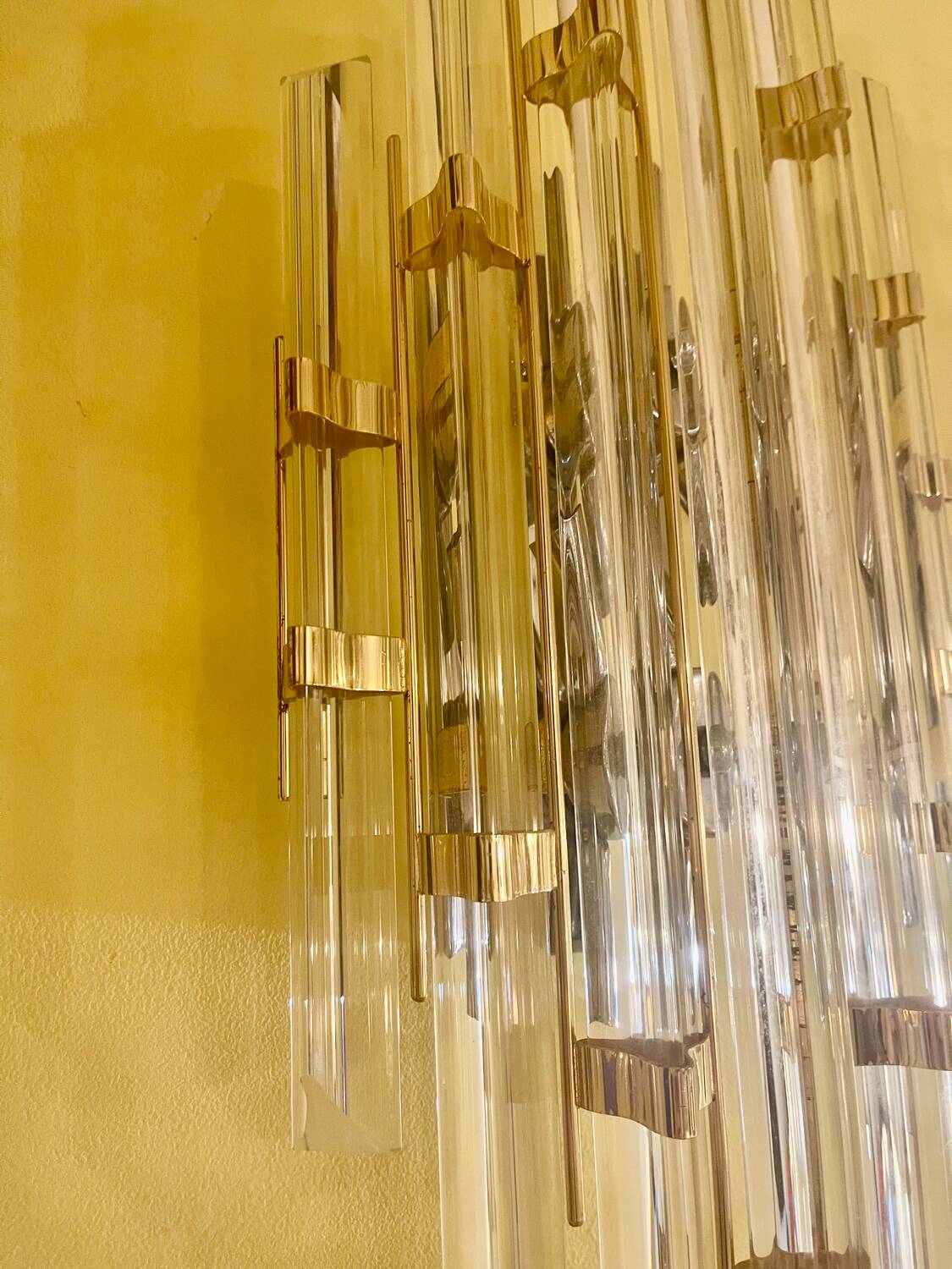Venini iridescent glass wall light 7 blades model XL