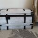 Restored old white cerused chest.