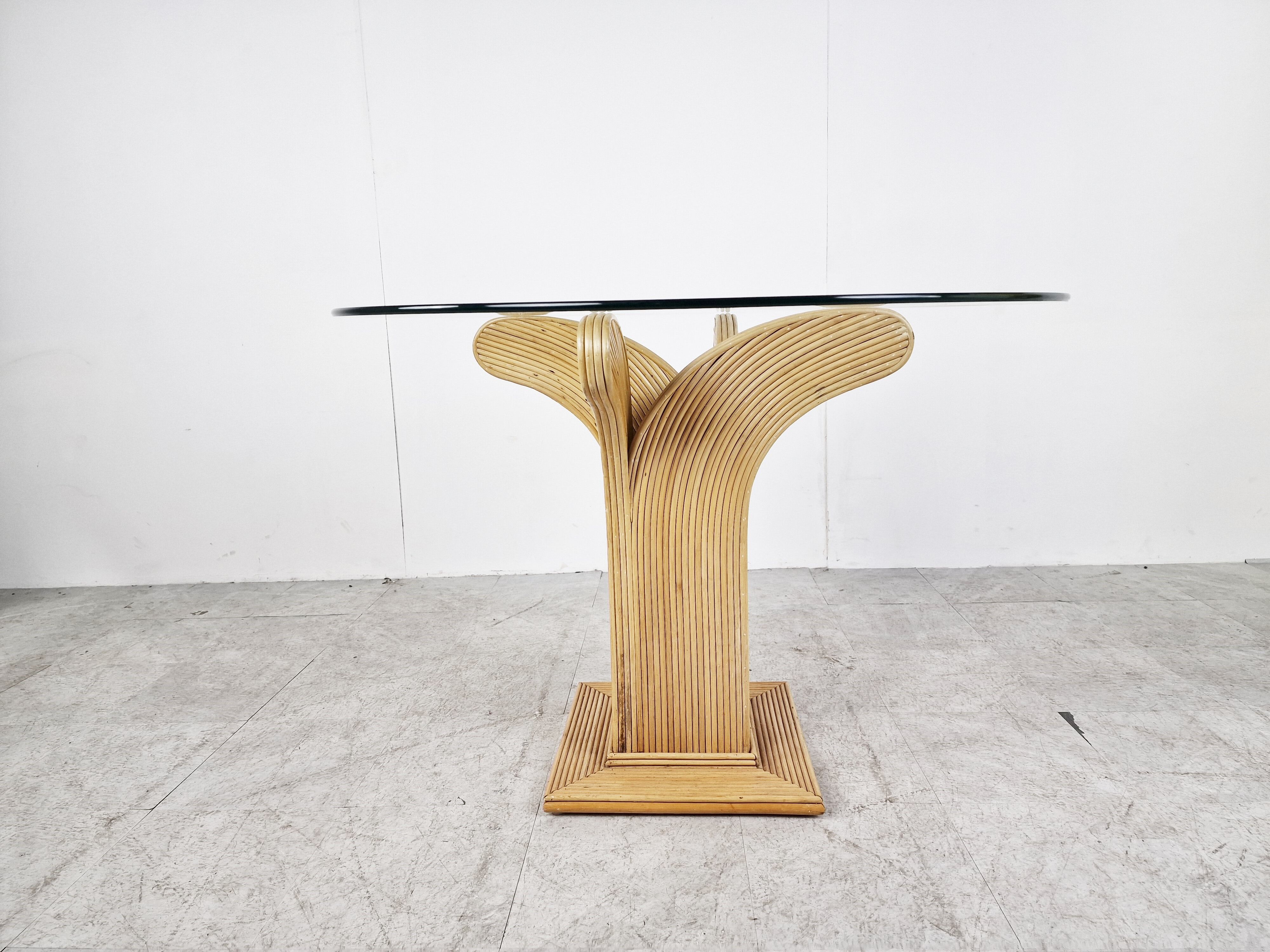 Bamboo dining table by Vivai Del sud, 1970s