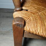 Straw armchair folk art.