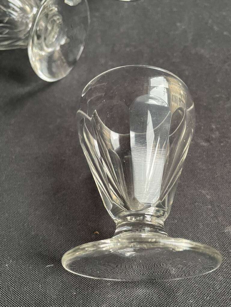 7 port glasses cut crystal