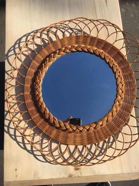 Mirror rattan 35x35cm Sun