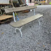 Old garden bench in cast iron and oak