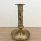 Brass candle holder with push button