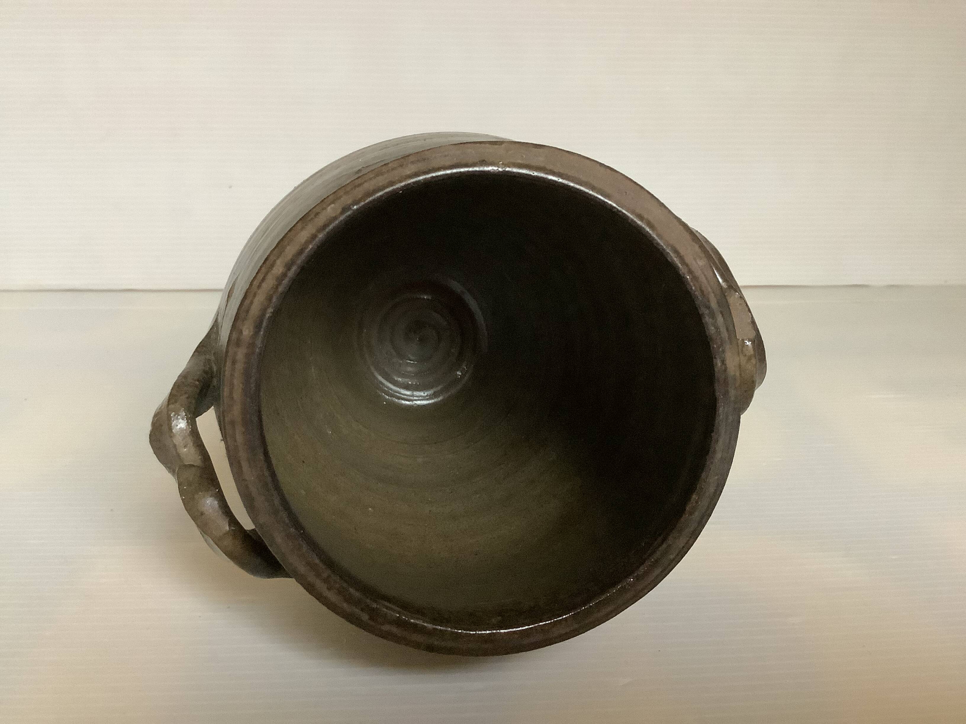 Brown ceramic vase jar