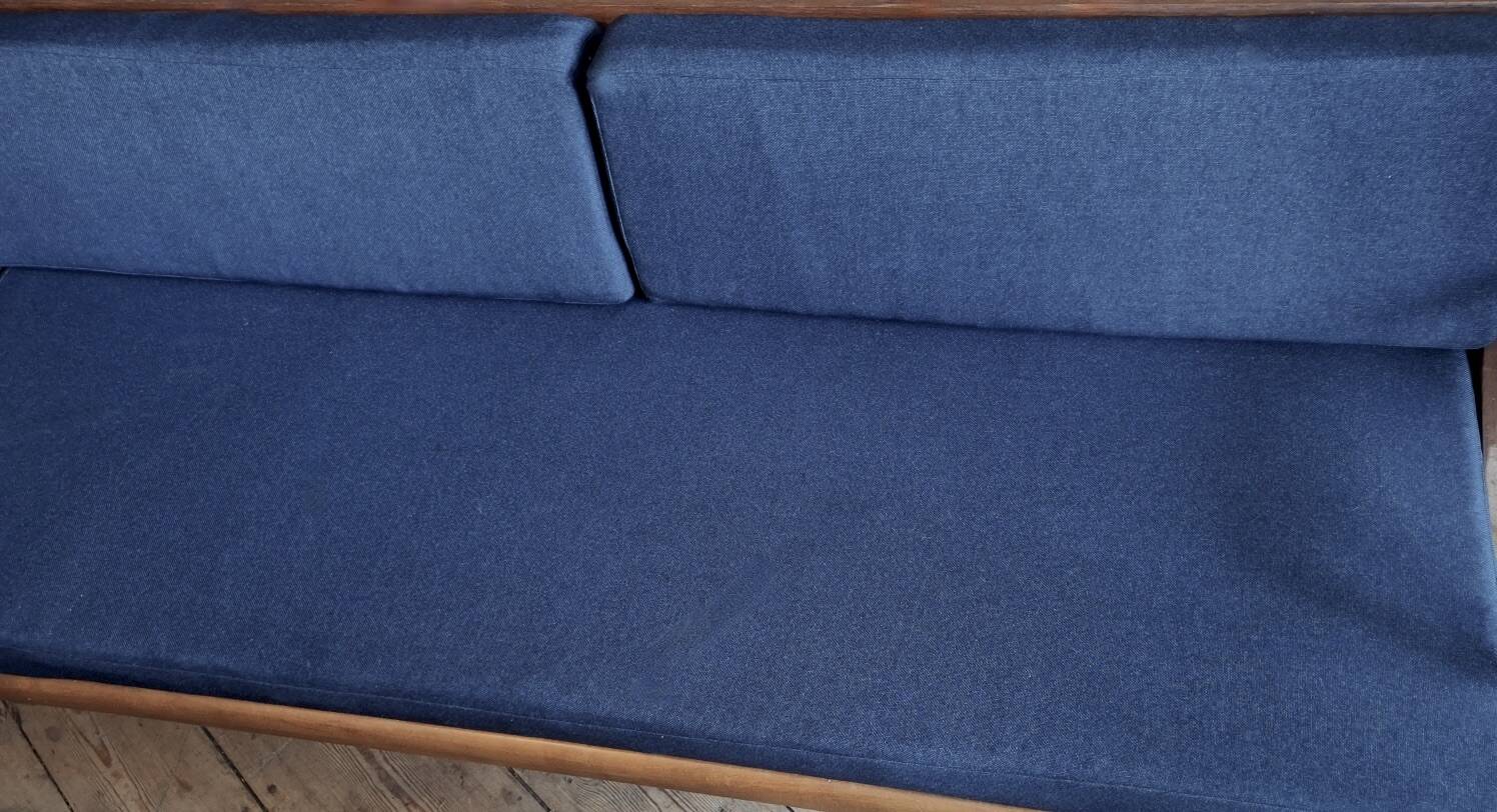 Danish teak convertible daybed sofa with backrest compartment, 1960s