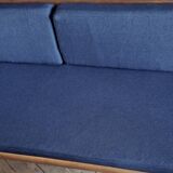 Danish teak convertible daybed sofa with backrest compartment, 1960s