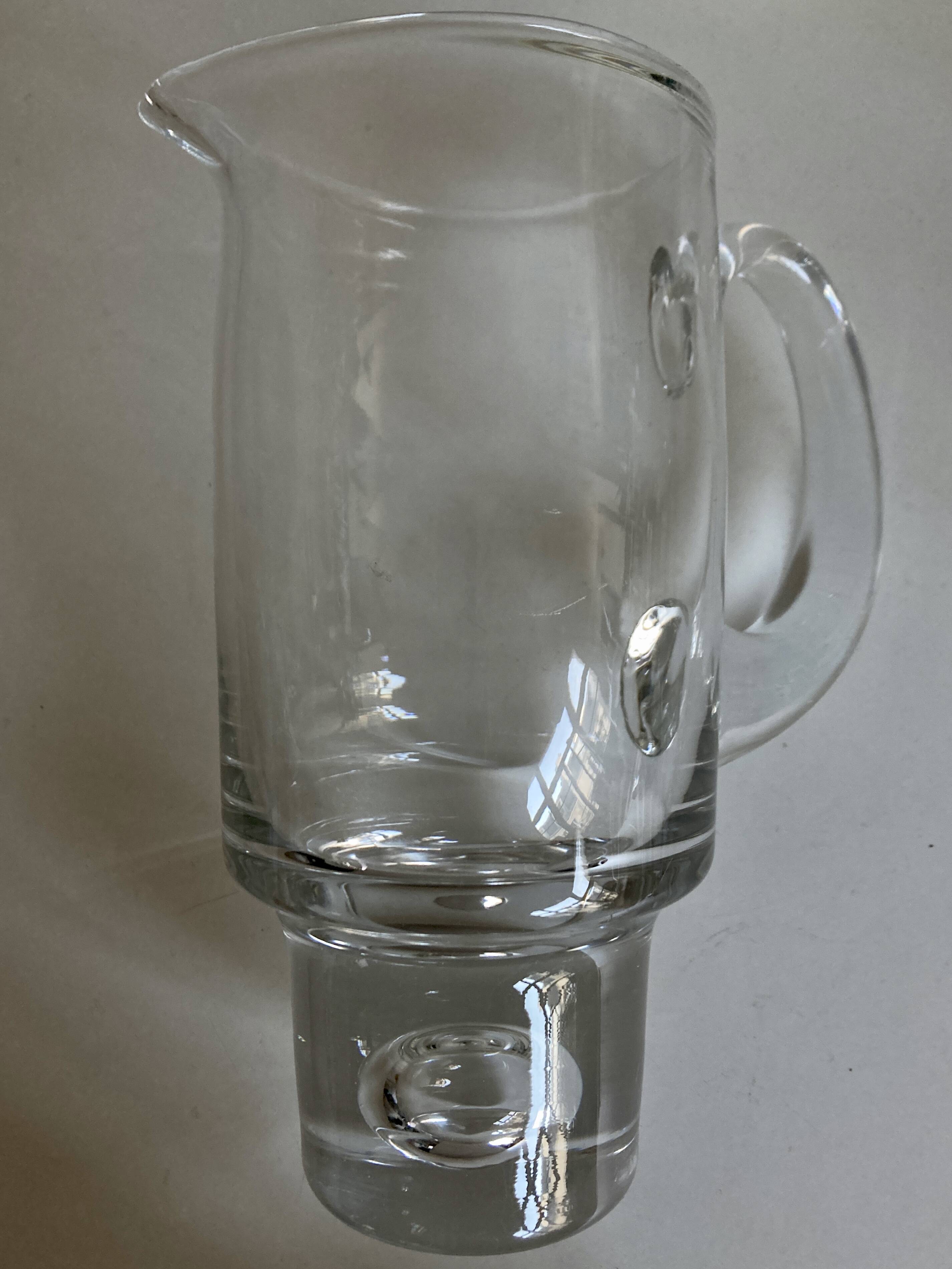XXL Pippi Bubble Pitcher by Kosta Boda Sweden 1970 in Crystal Sounding Scandinavian Carafe