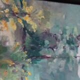 Oil on canvas, rural landscape, signed