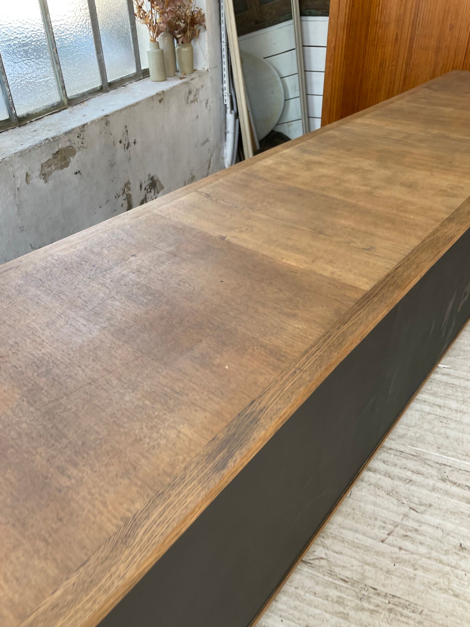 Two-sided counter sliding doors oak XXL 4m enfilade