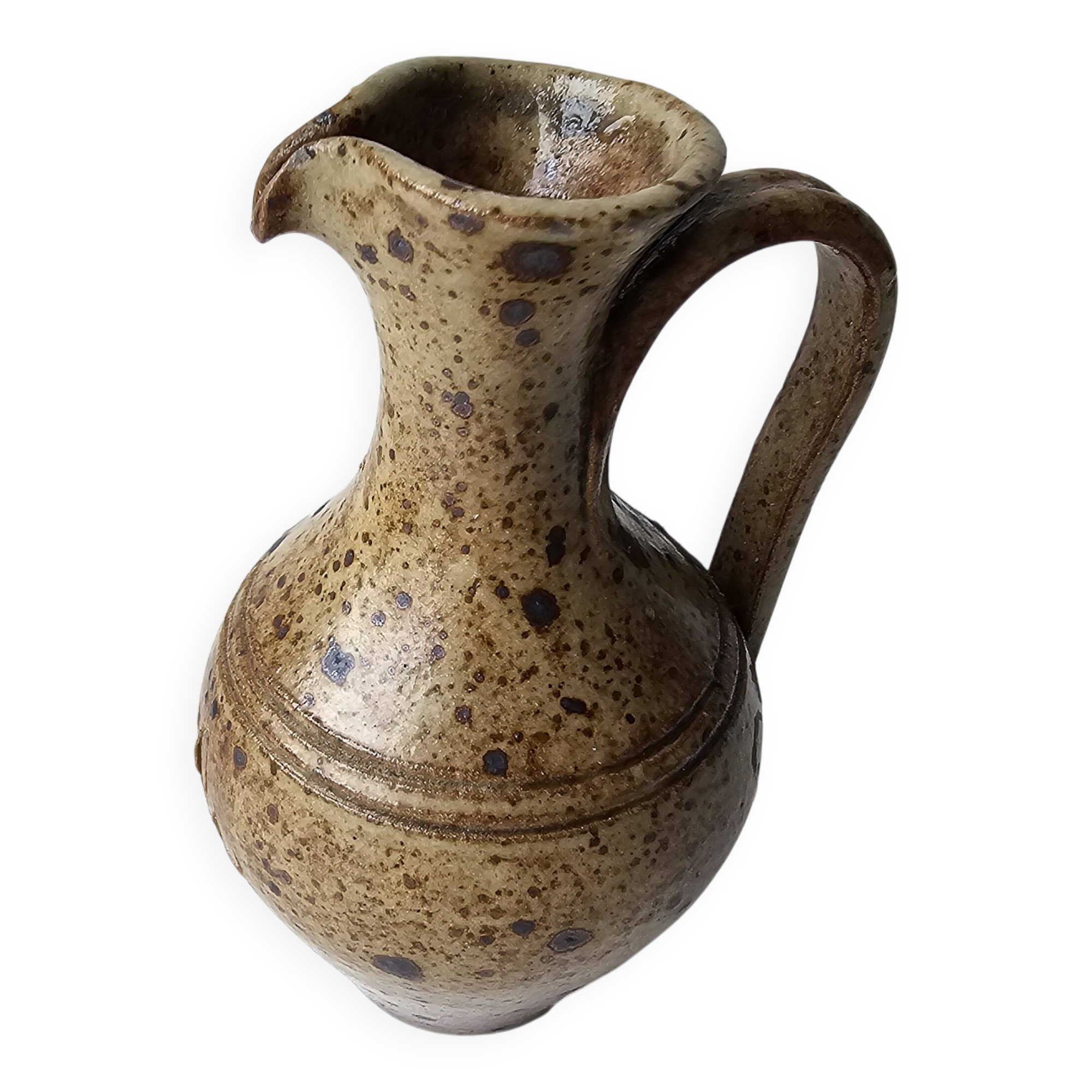 Pyrite stoneware ceramic oil cruet - Signed with pictogram Michel Dumont
