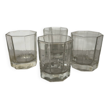 set of 4 octagonal glasses