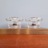 Double wall light in brass and glass, Space Age style, Cosack, 1970