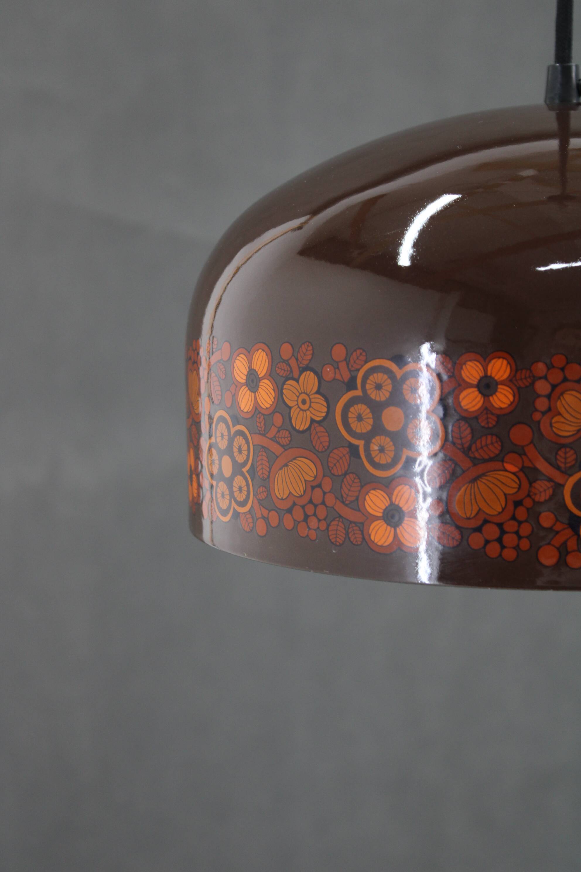 1970s Pendant Lamp with Floral Motiv, Czechoslovakia