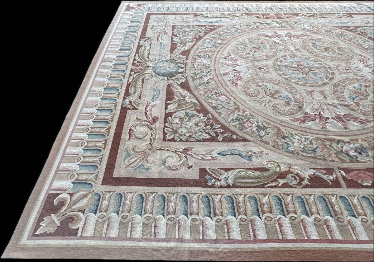 Aubusson style knotted rug 312x245 cm