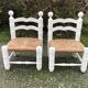 Duo de chaises vintage paillées par Charles Dudouyt.