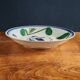 Large Vintage Hand-Painted Plate "Rooster and Foliage"