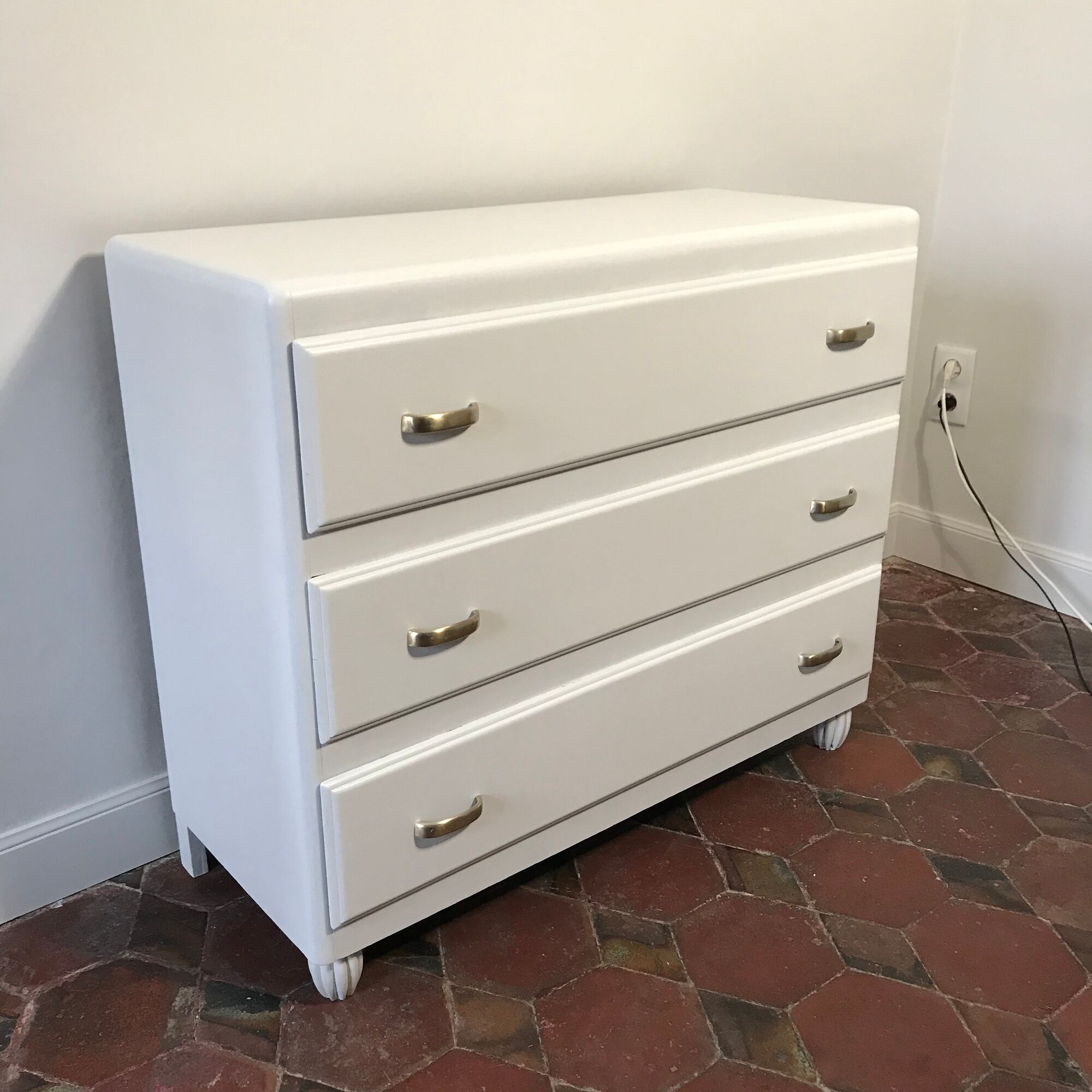 Chest of drawers 3 drawers vintage 1950 color chalk