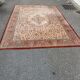 Large industrial Persian carpet in burgundy wool, carpet sample 250x350cm.