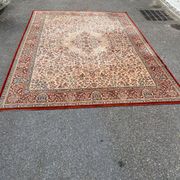 Large industrial Persian carpet in burgundy wool, carpet sample 250x350cm.
