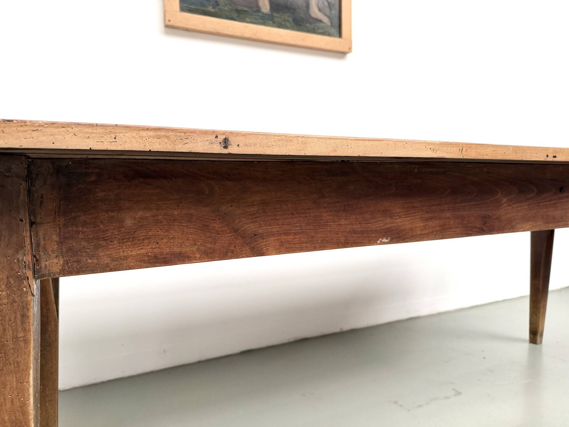 Solid walnut farmhouse table, 1950s.