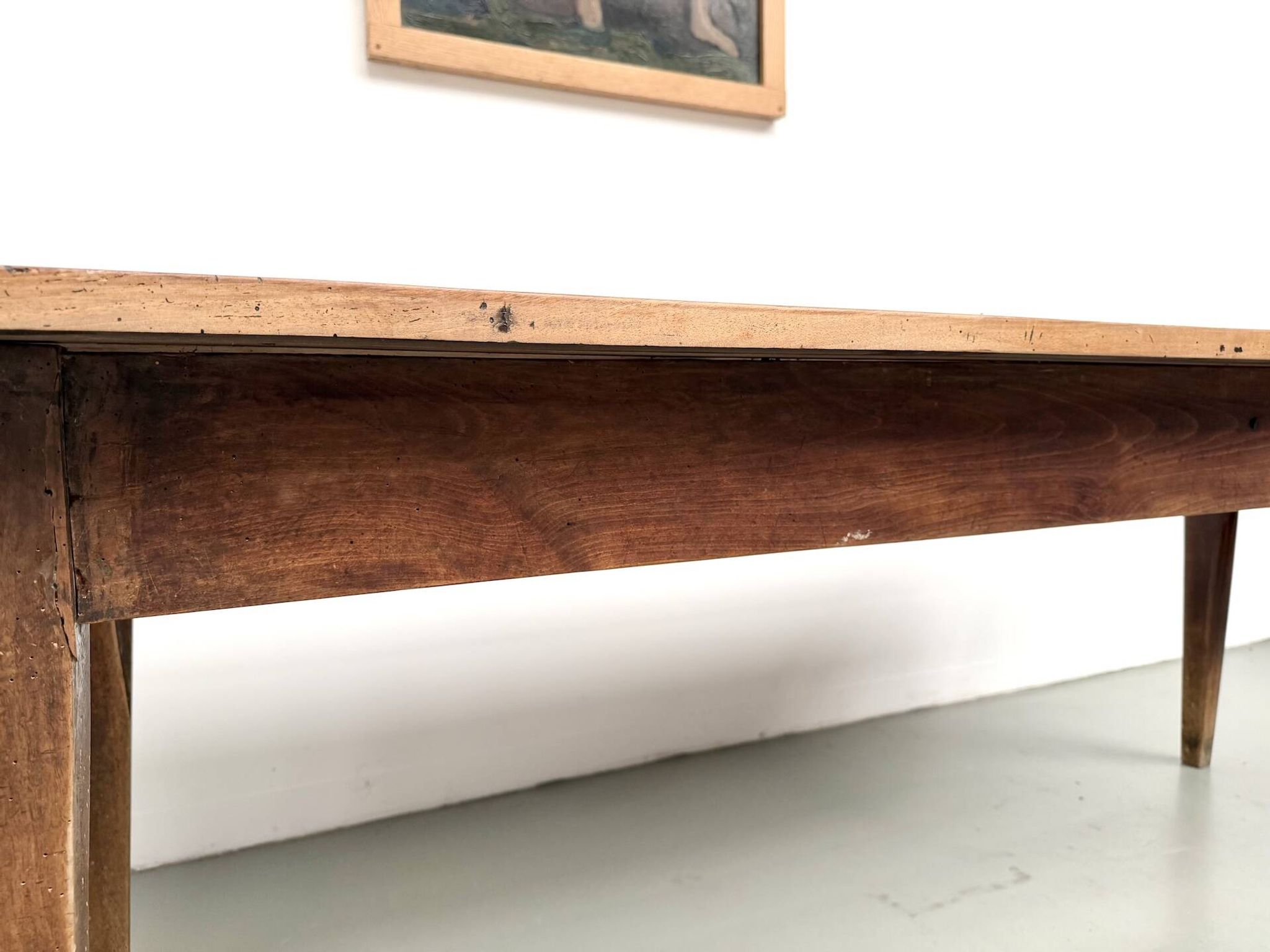Table de ferme en noyer massif, années 50