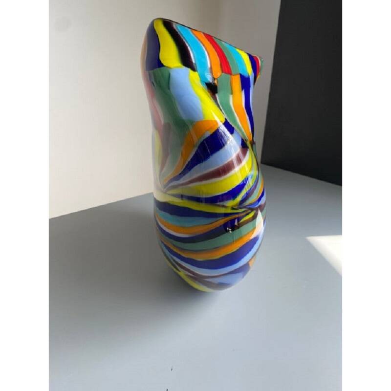 Modern multicolored vase in murano glass