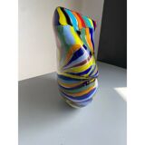 Modern multicolored vase in murano glass
