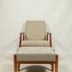 Scandinavian armchair and footrest granola beige concluded by H.Lis 300-190