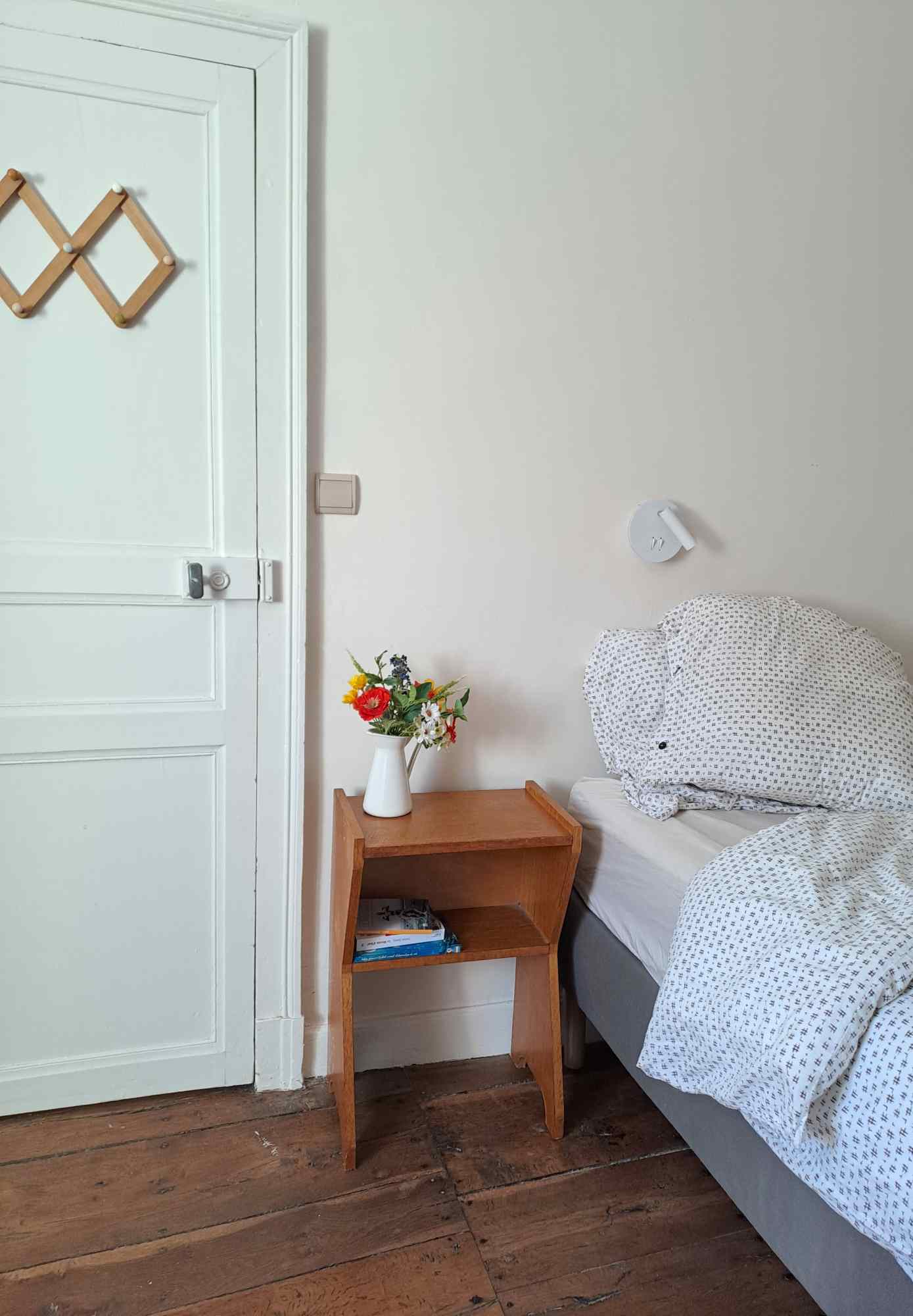 Wooden bedside 1970 minimalist