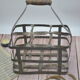Porte 6 bouteilles en métal/zinc galvanisé et manche en bois