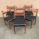 6 chaises scandinaves bois et skaï noir