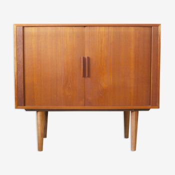 Danish mid century Kai Kristiansen teak tambour door record player cabinet, 1960s