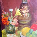 Old oil painting still life