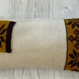 Pair of vintage retro wool knitted cushions