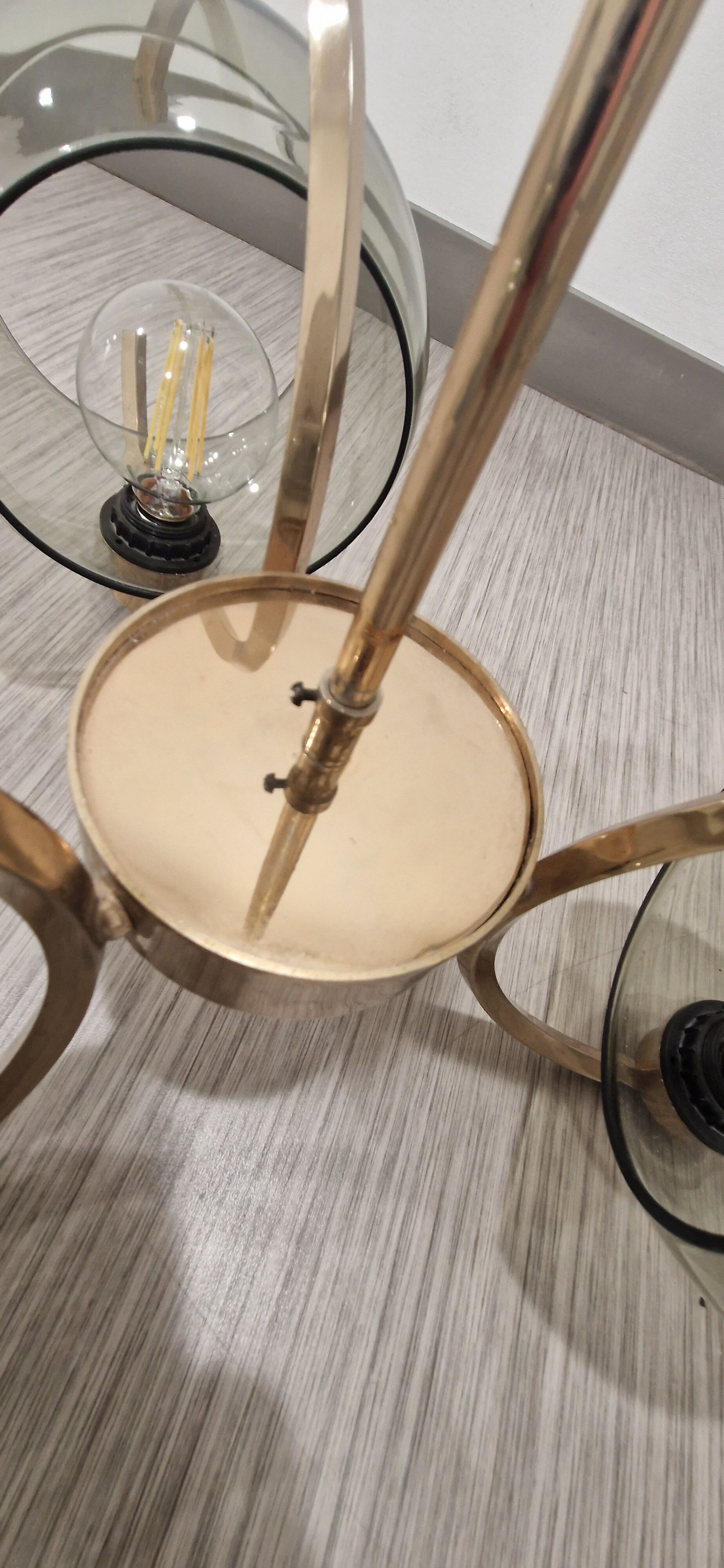 Art deco brass chandelier