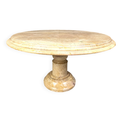 Table basse ronde en marbre italien vintage, années 1960