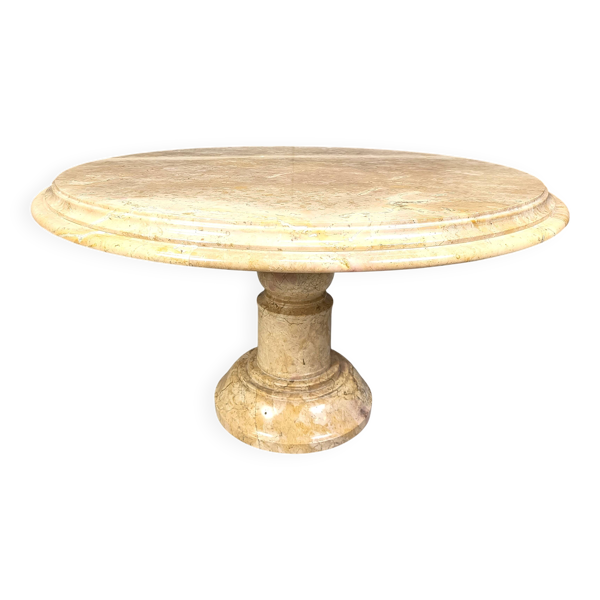 Table basse ronde en marbre italien vintage, années 1960