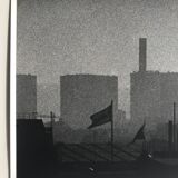 Rosine nusimovici, rooftops of paris from beaubourg, 1978. silver print
