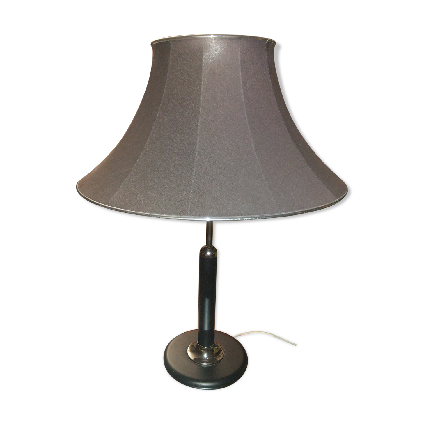 Black lacquered and chrome steel lamp, Norway, circa 1970/80