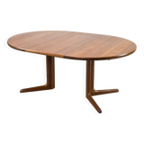 Danish Round Teak Dining Table with Extension from S Møbelfabrik, 1970s