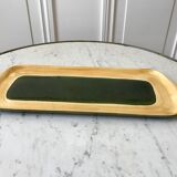 Plat à cake en céramique émail vert salins modèle "capvern" années 60-70