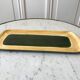 Salins green enamel ceramic cake dish model "Capvern" 60s-70s