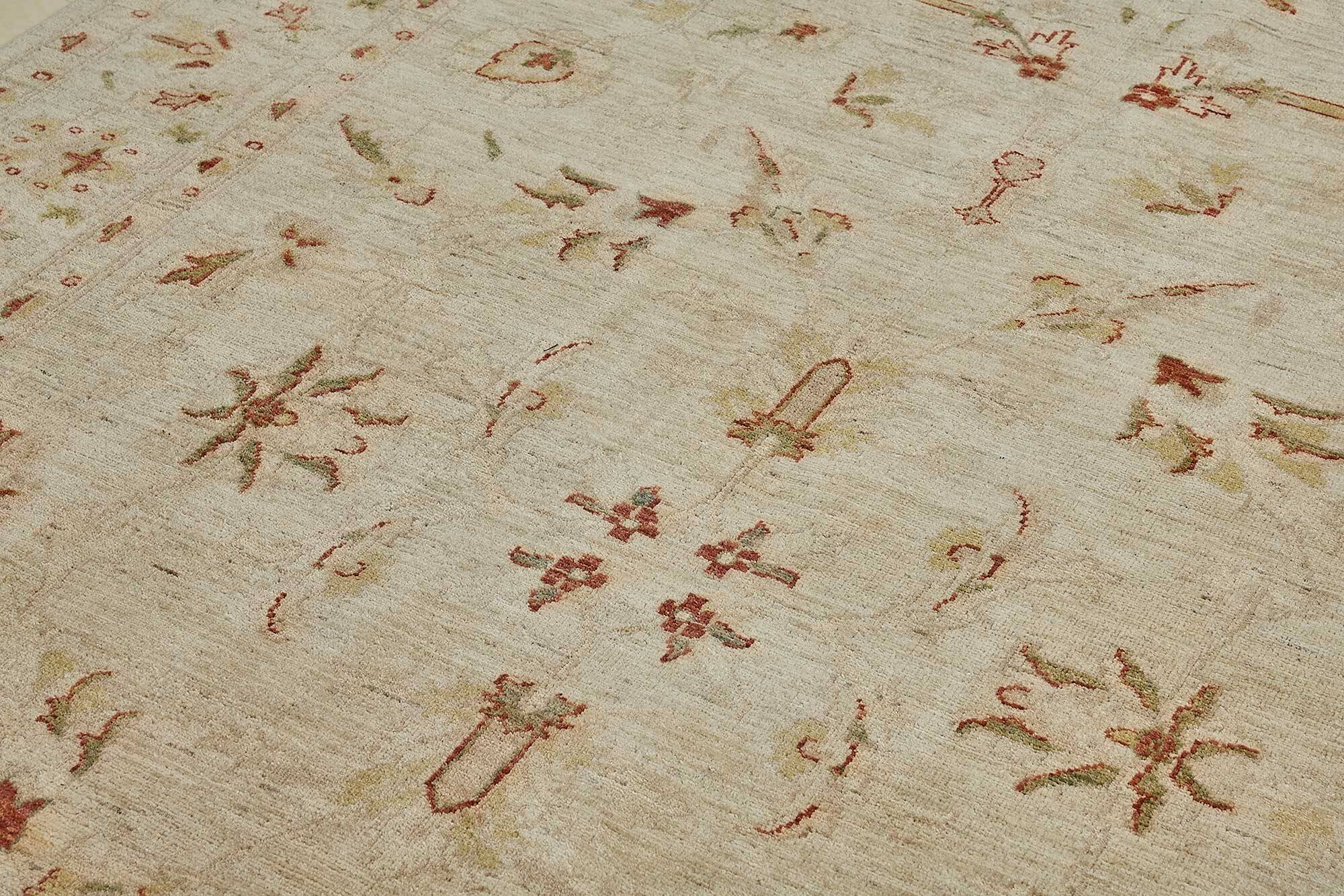Turkish Handknotted Wool Oushak Rug 198 cm x 294 cm