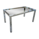 Vintage chrome and glass dining table, Roche Bobois