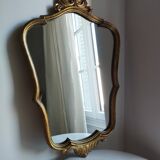 Antique large violin-shaped mirror in gilded wood, Rococo style, Louis XV (80x50 cm)