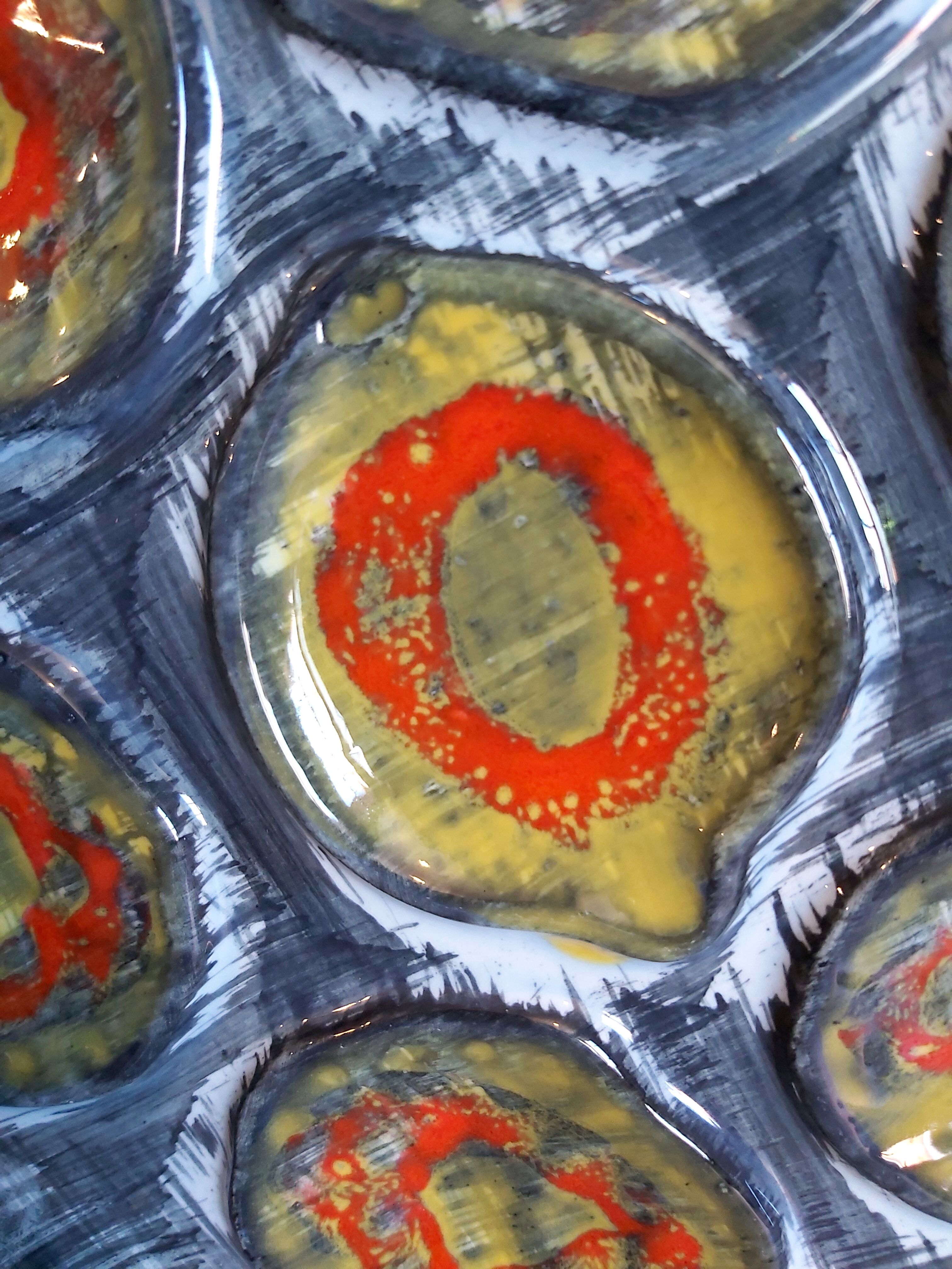 French vintage Pornic oyster plates