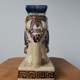 Blue ceramic elephant, beige