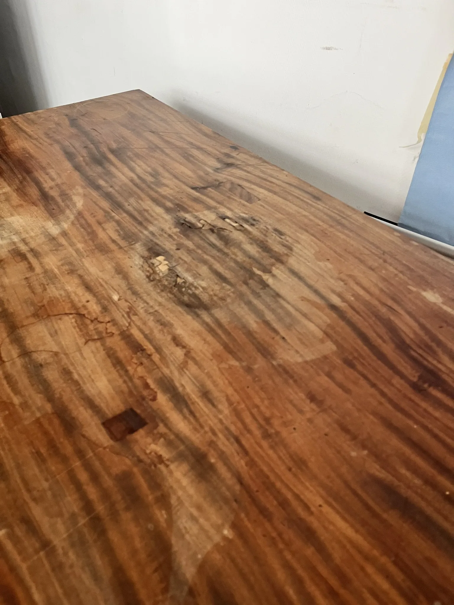 Large antique desk made of solid wood