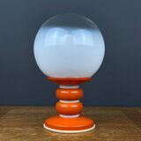 White opaline glass table lamp, Italy, 1970s